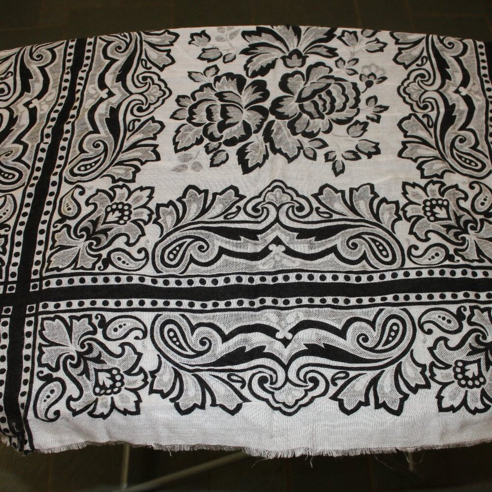 Black and White Square Scarf